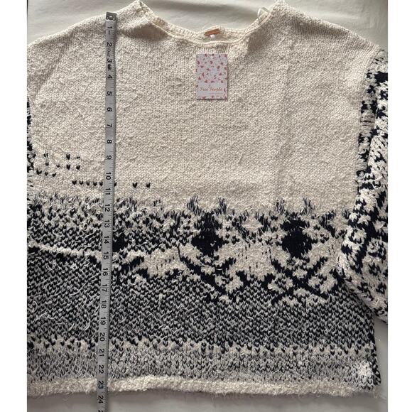 New Free People Midnight Beach Pullover in Evening Ivory Combo Women's Size L - Picture 10 of 10